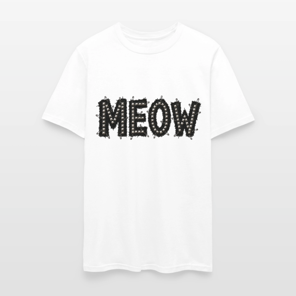 Meow Stud T-Shirt | Kitty Leather - white