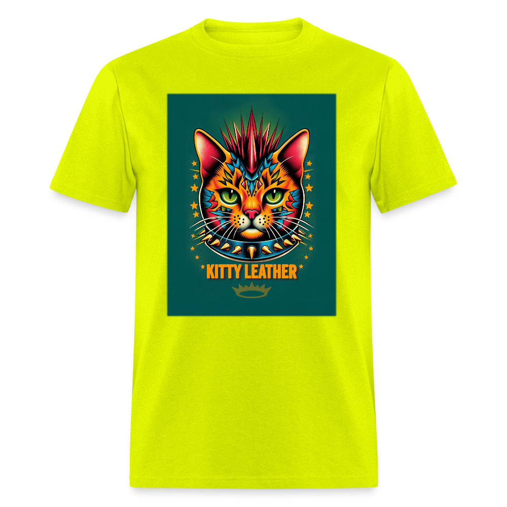 Orange Kitty T-Shirt - safety green