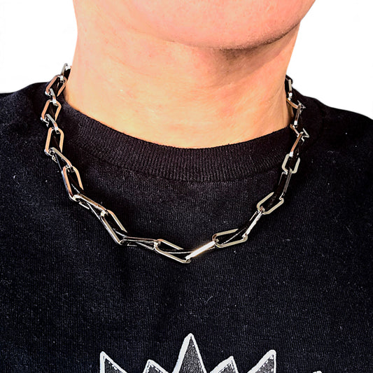 Steel And Leather Cord Necklace | Kitty Leather | Jewelry