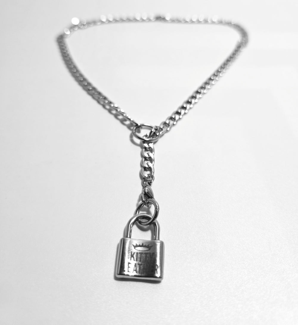 Stainless Steel Lock Choker Necklace