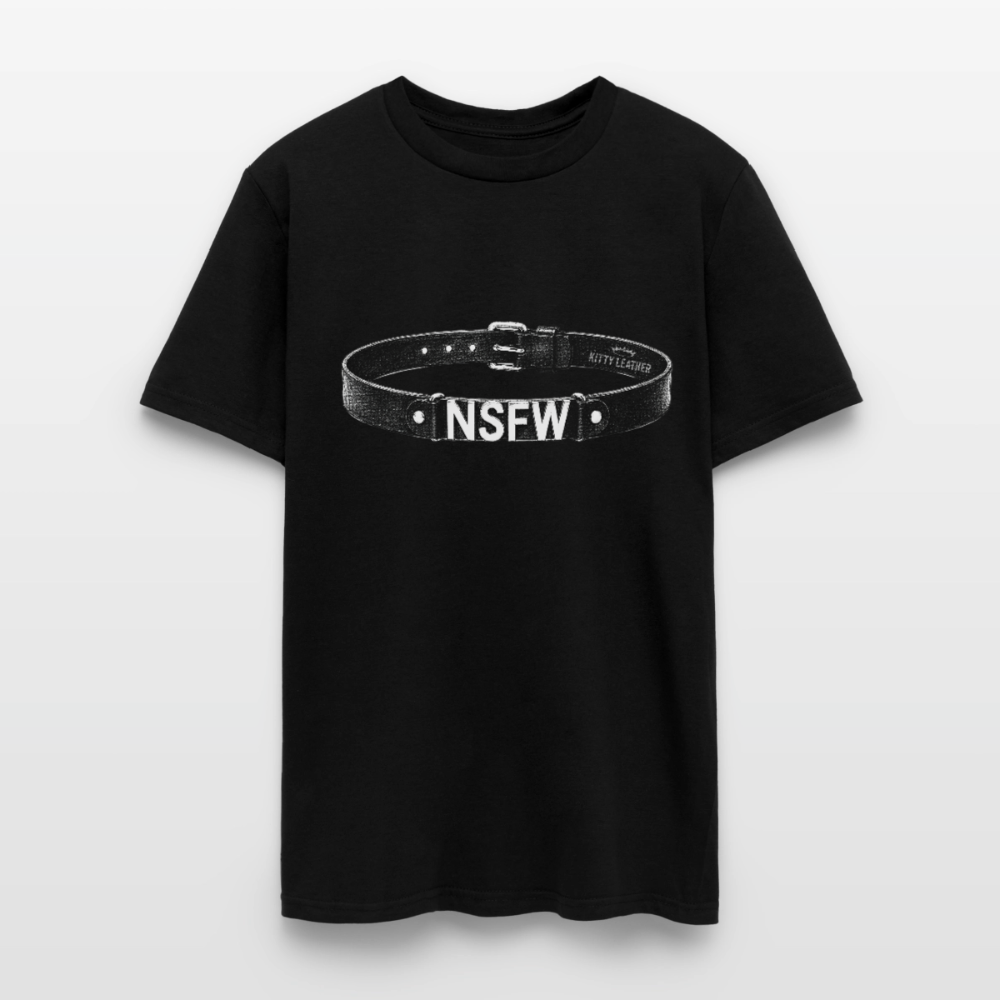 NSFW KITTY LEATHER CHOCKER SHIRT - black