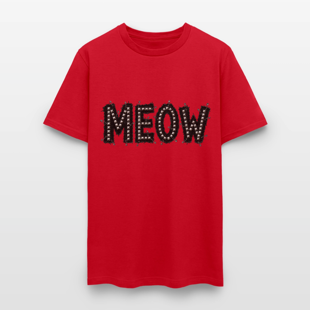 Meow Stud T-Shirt | Kitty Leather - red