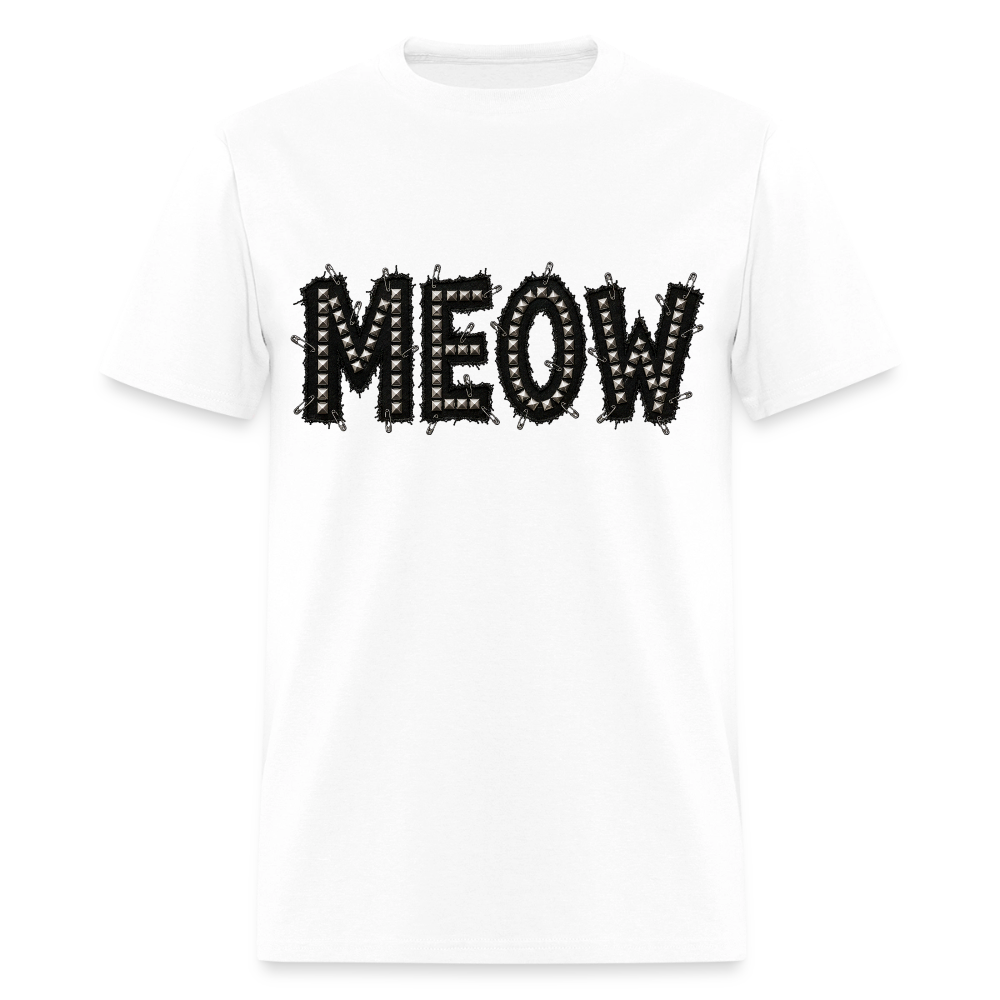 Meow Stud T-Shirt | Kitty Leather - white