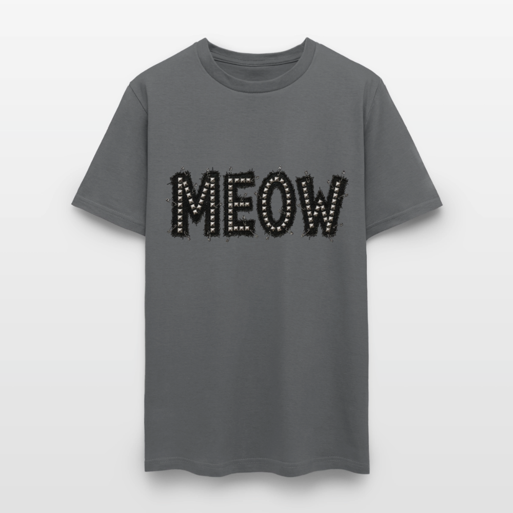 Meow Stud T-Shirt | Kitty Leather - charcoal
