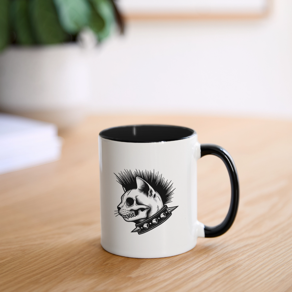 Kitty Leather | Punk Kitty | Coffee Mug - white/black