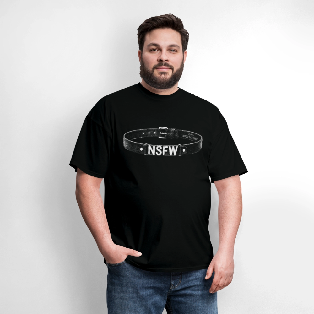 NSFW KITTY LEATHER CHOCKER SHIRT - black