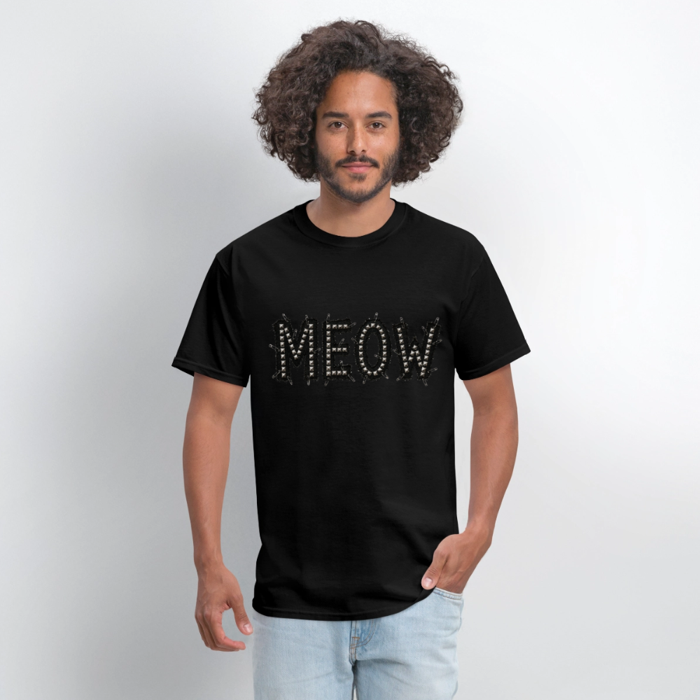 Meow Stud T-Shirt | Kitty Leather - black