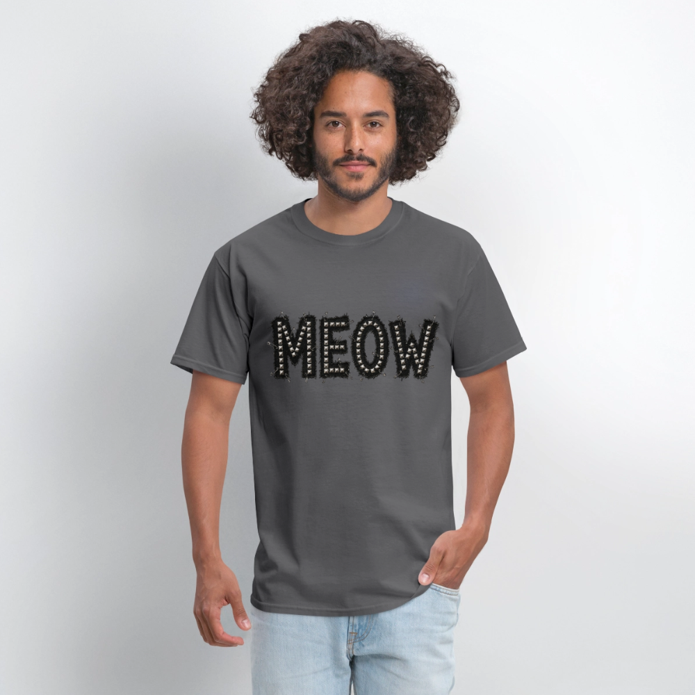 Meow Stud T-Shirt | Kitty Leather - charcoal