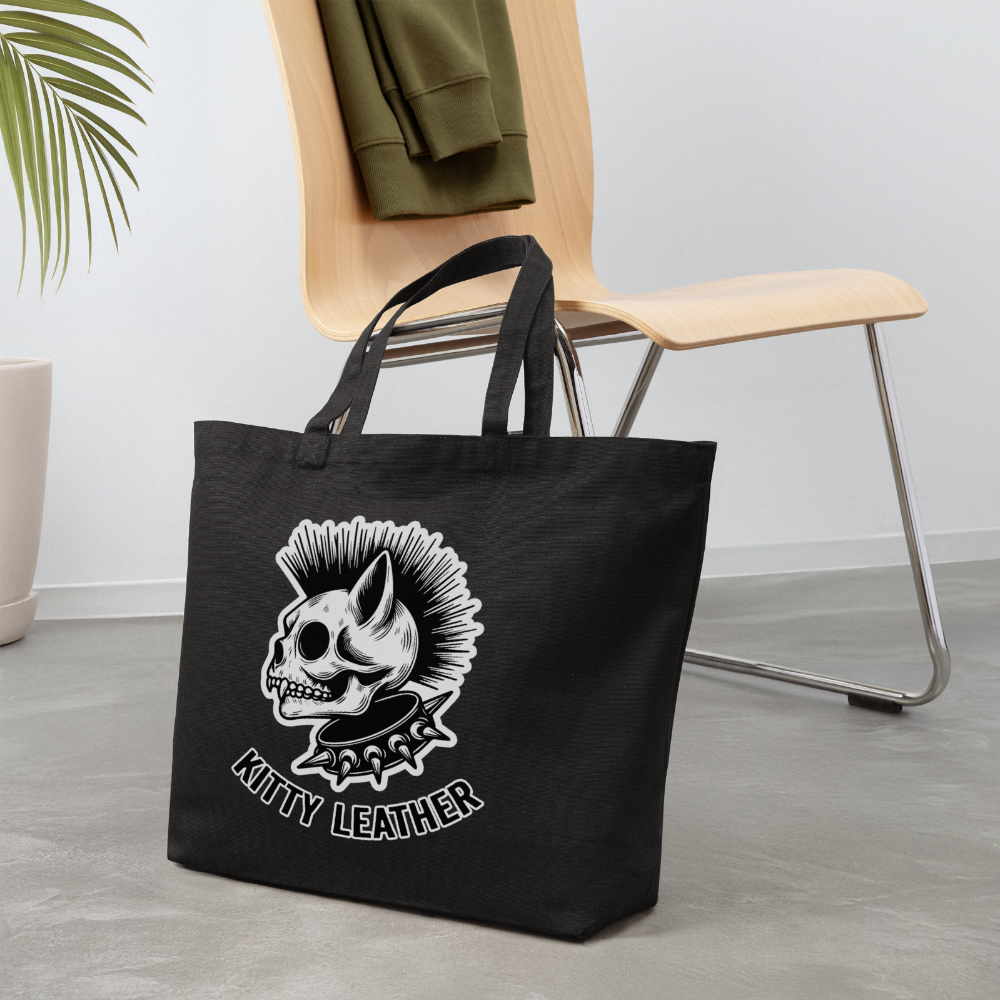 Punk Kitty Cotton Tote - black