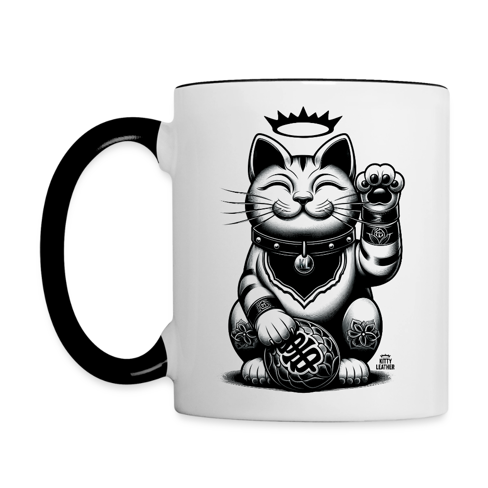 Lucky Kitty Coffee Mug - white/black