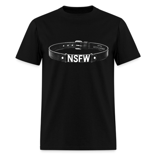 NSFW KITTY LEATHER CHOCKER SHIRT - black