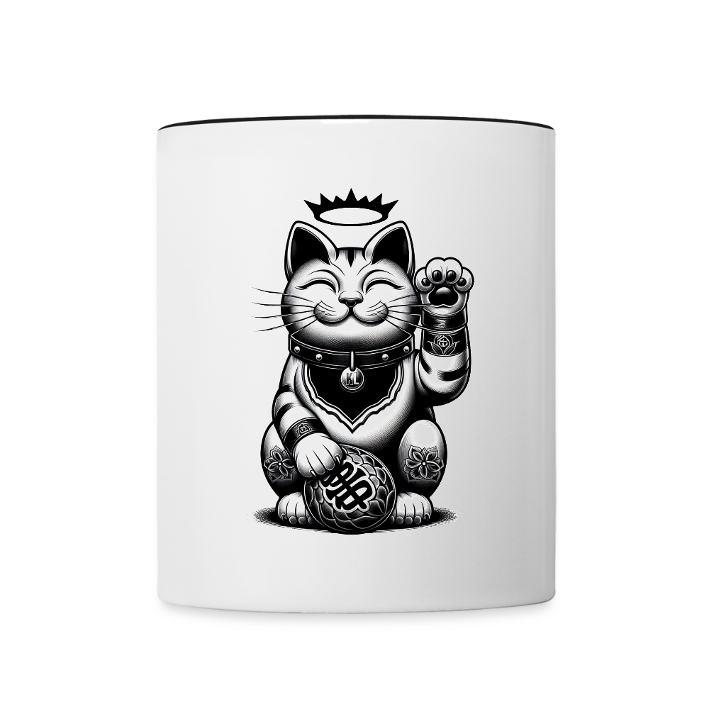 Lucky Kitty Coffee Mug - white/black