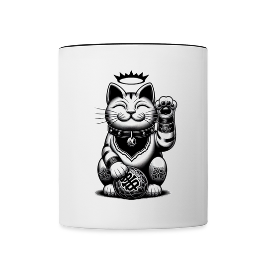 Lucky Kitty Coffee Mug - white/black