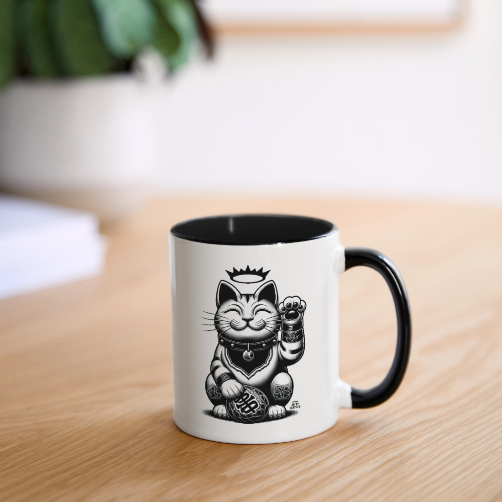 Lucky Kitty Coffee Mug - white/black