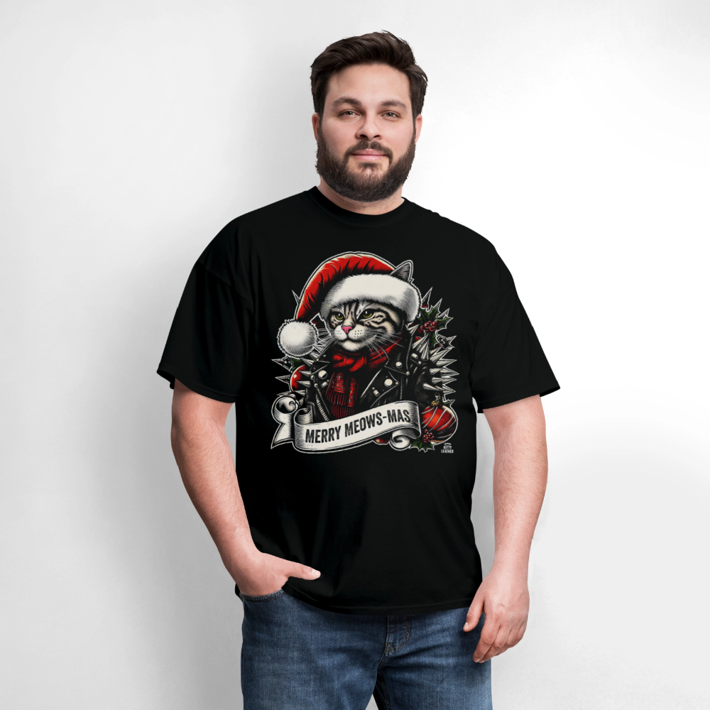 Merry Meows-Mas T-Shirt - black