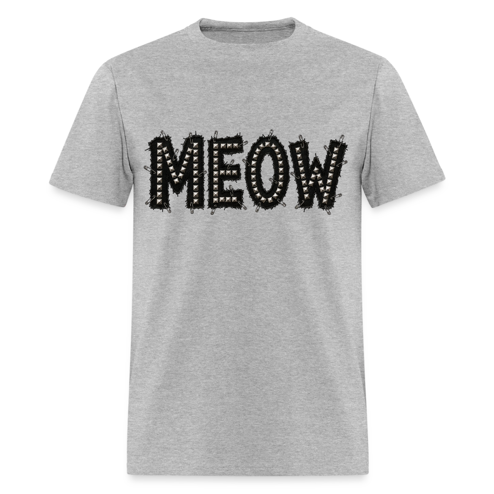 Meow Stud T-Shirt | Kitty Leather - heather gray