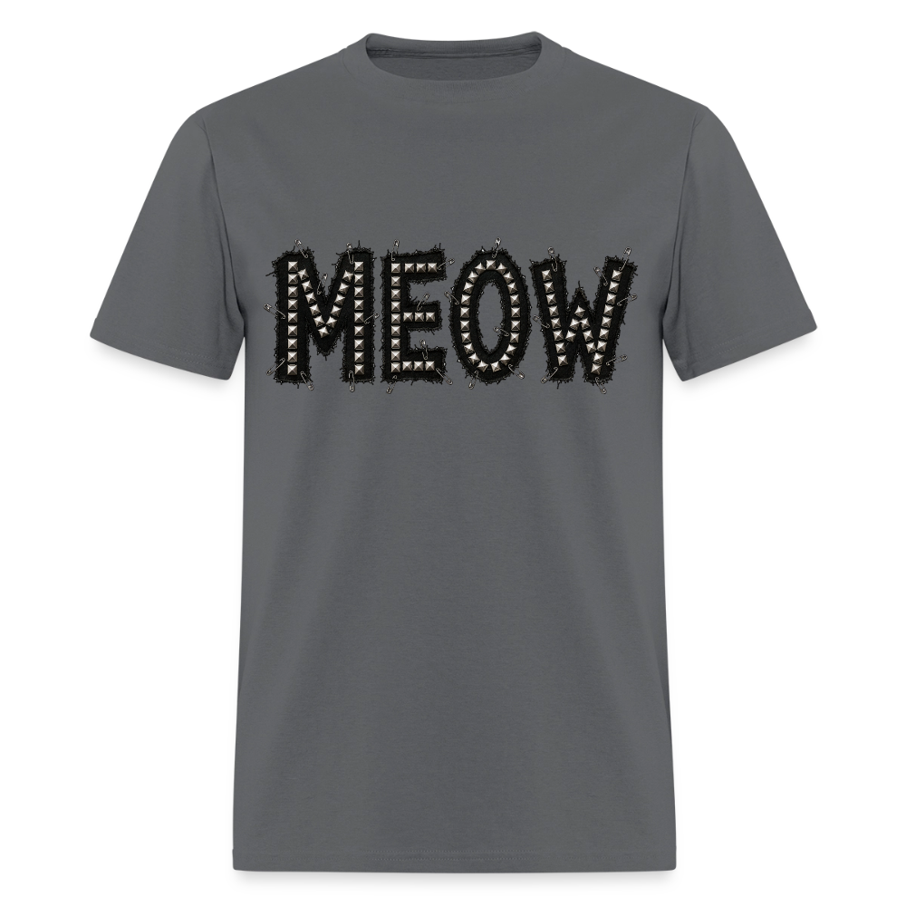 Meow Stud T-Shirt | Kitty Leather - charcoal