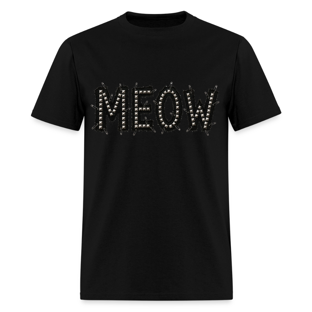 Meow Stud T-Shirt | Kitty Leather - black