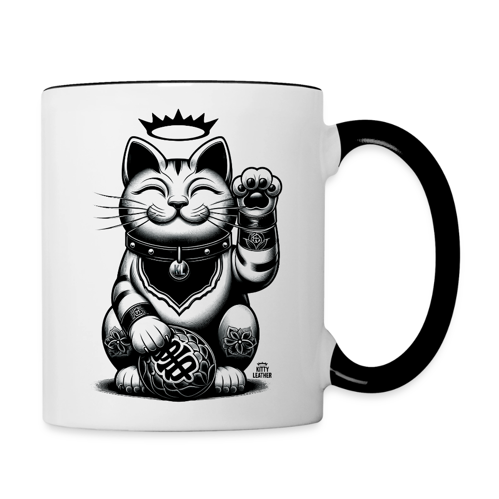 Lucky Kitty Coffee Mug - white/black