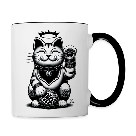 Lucky Kitty Coffee Mug - white/black