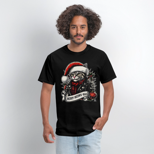 Merry Meows-Mas T-Shirt - black