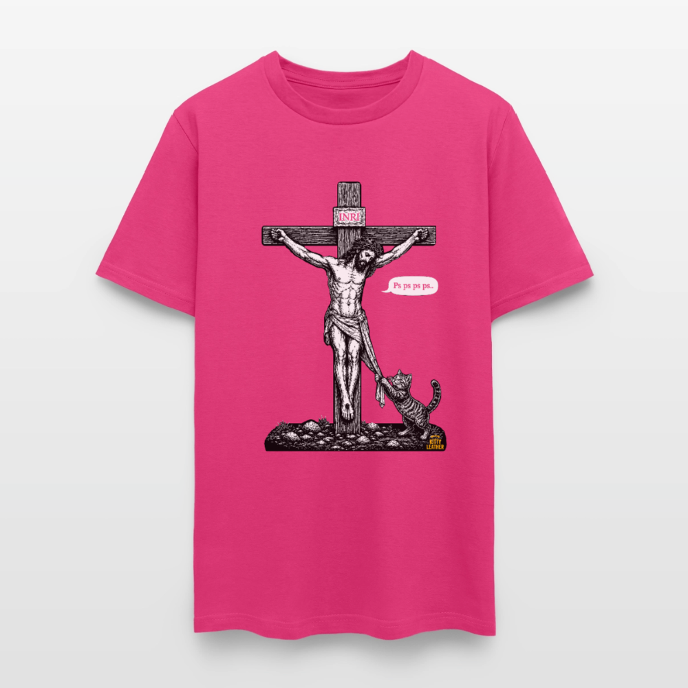 Ps ps ps - Kitty Leather T-Shirt - fuchsia