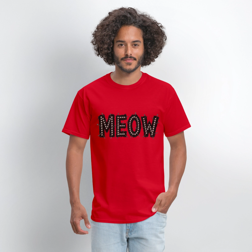 Meow Stud T-Shirt | Kitty Leather - red
