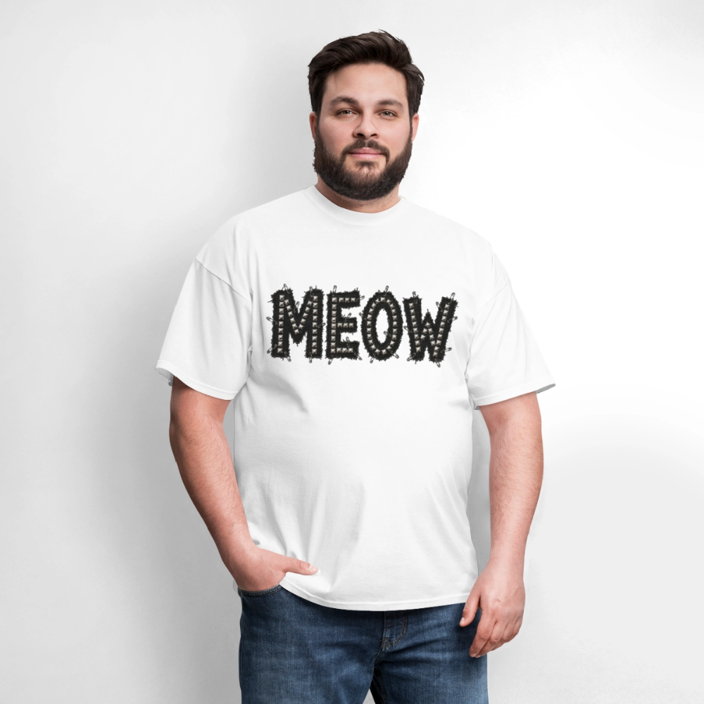 Meow Stud T-Shirt | Kitty Leather - white