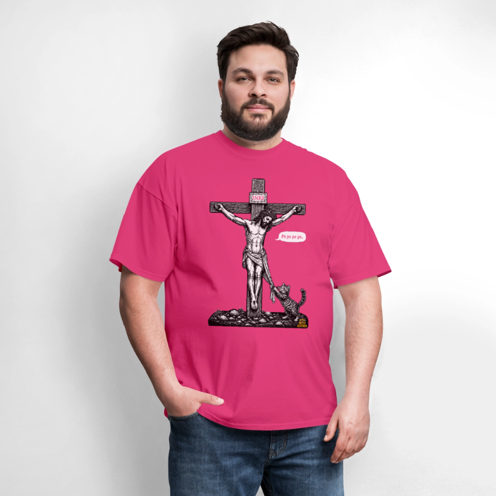 Ps ps ps - Kitty Leather T-Shirt - fuchsia