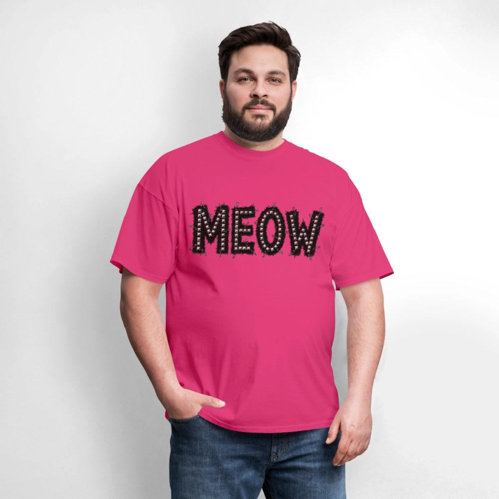 Meow Stud T-Shirt | Kitty Leather - fuchsia