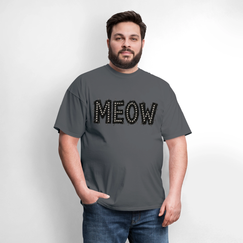 Meow Stud T-Shirt | Kitty Leather - charcoal