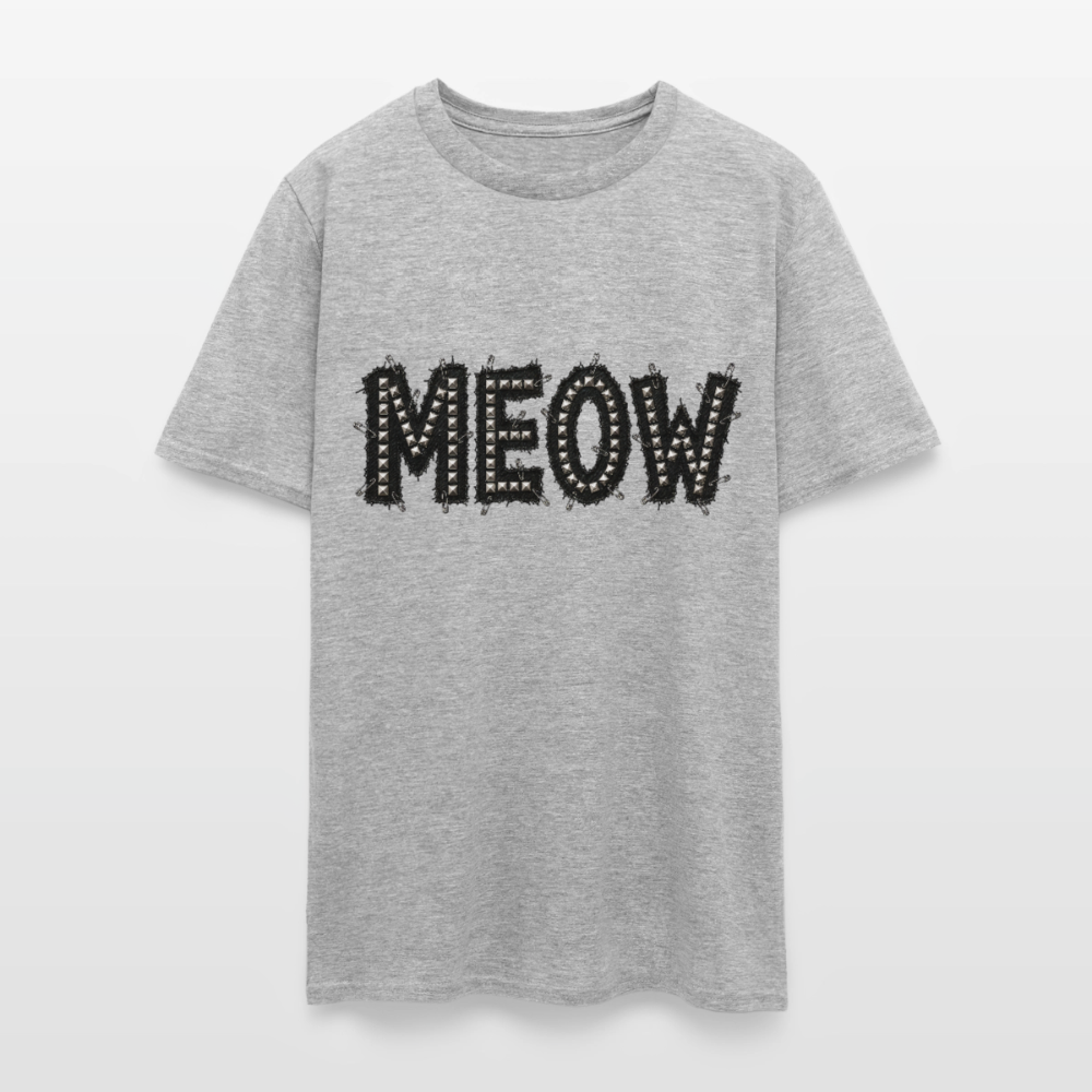 Meow Stud T-Shirt | Kitty Leather - heather gray