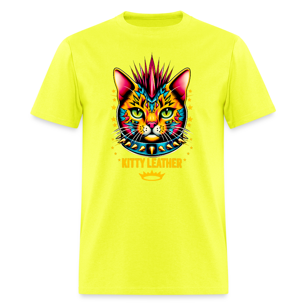 Orange Kitty T-Shirt - safety green
