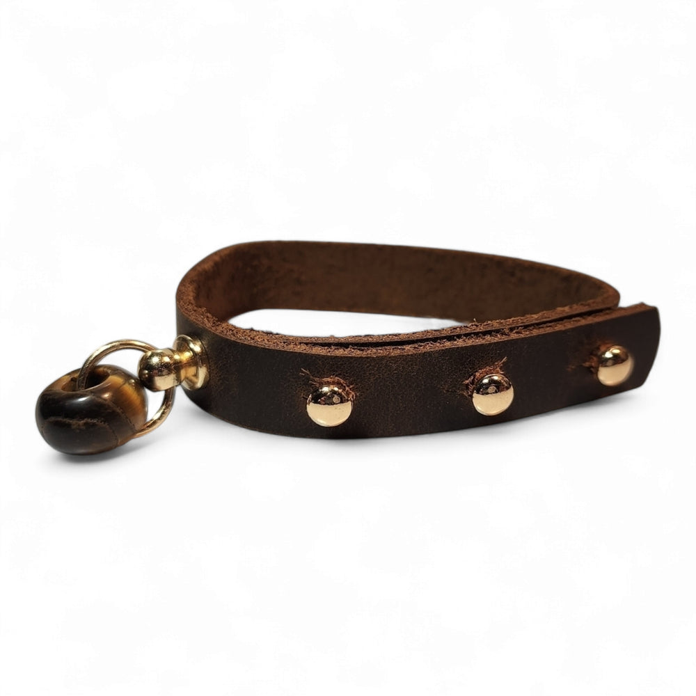 Baller Leather Bracelet | Handmade Black & Brown Leather Bracelet | Kitty Leather