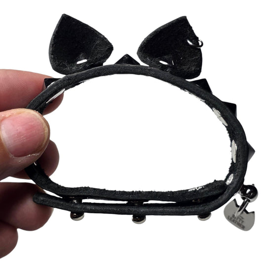 Kitty Ears Leather Bracelet | Handmade Cat Ear Bracelet | Kitty Leather