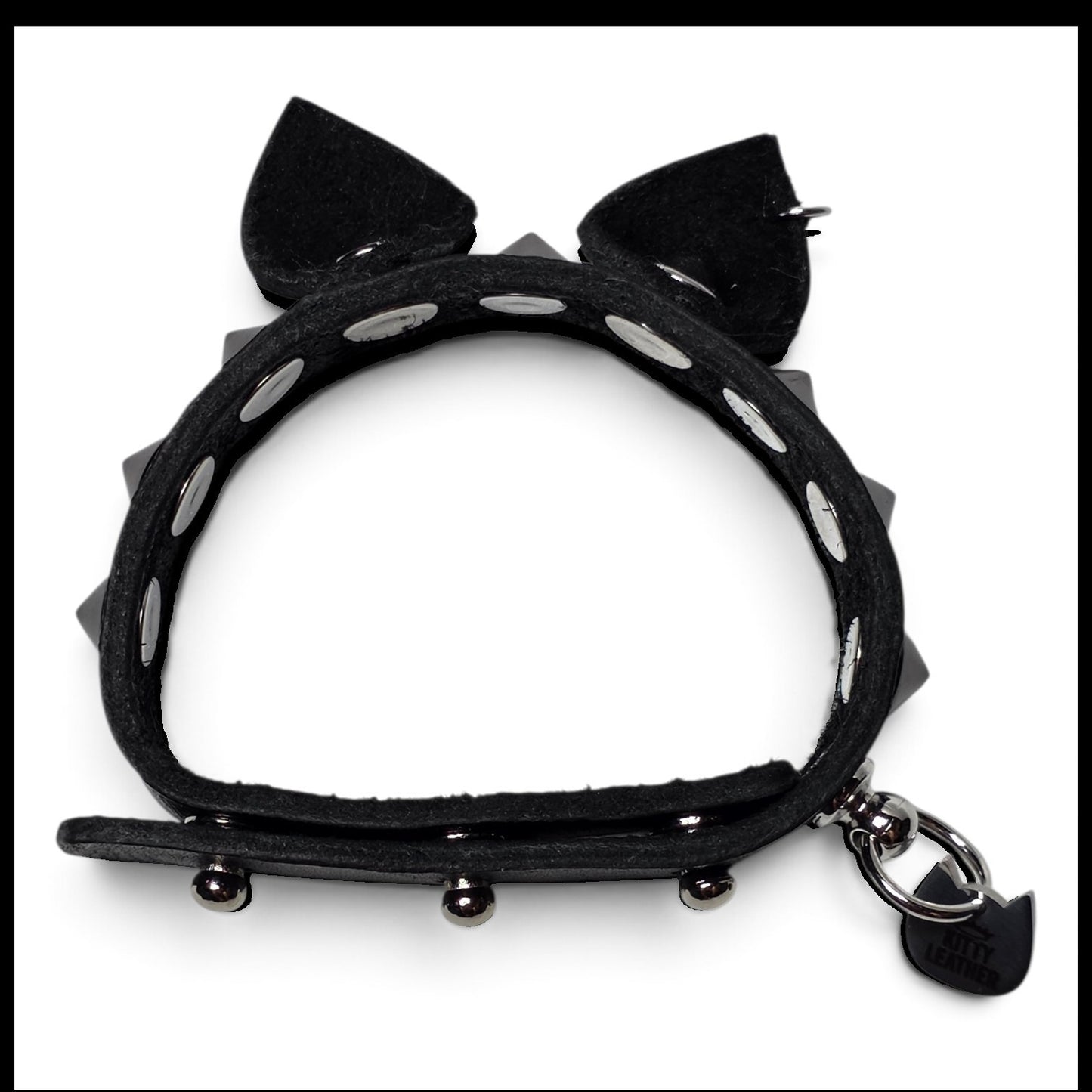 Kitty Ears Leather Bracelet | Handmade Cat Ear Bracelet | Kitty Leather