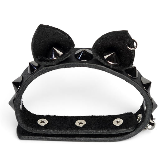 Kitty Ears Leather Bracelet | Handmade Cat Ear Bracelet | Kitty Leather